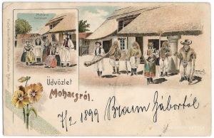 Üdvözlet Mohácsról, egy 1899-ben postázott képeslapon.