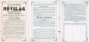 Előfizetési lap és tartalomjegyzék a Nővilág című lapra, 1857-ből [SZ.Y.I.15.63.1-3.]