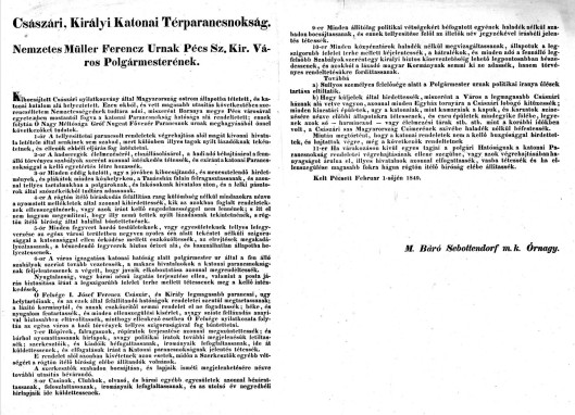2. kép. Sebottendorf őrnagy kiáltványa az ostromállapot kihirdetéséről (PEK TGYO KK – Sz.Y.I.15.92)
